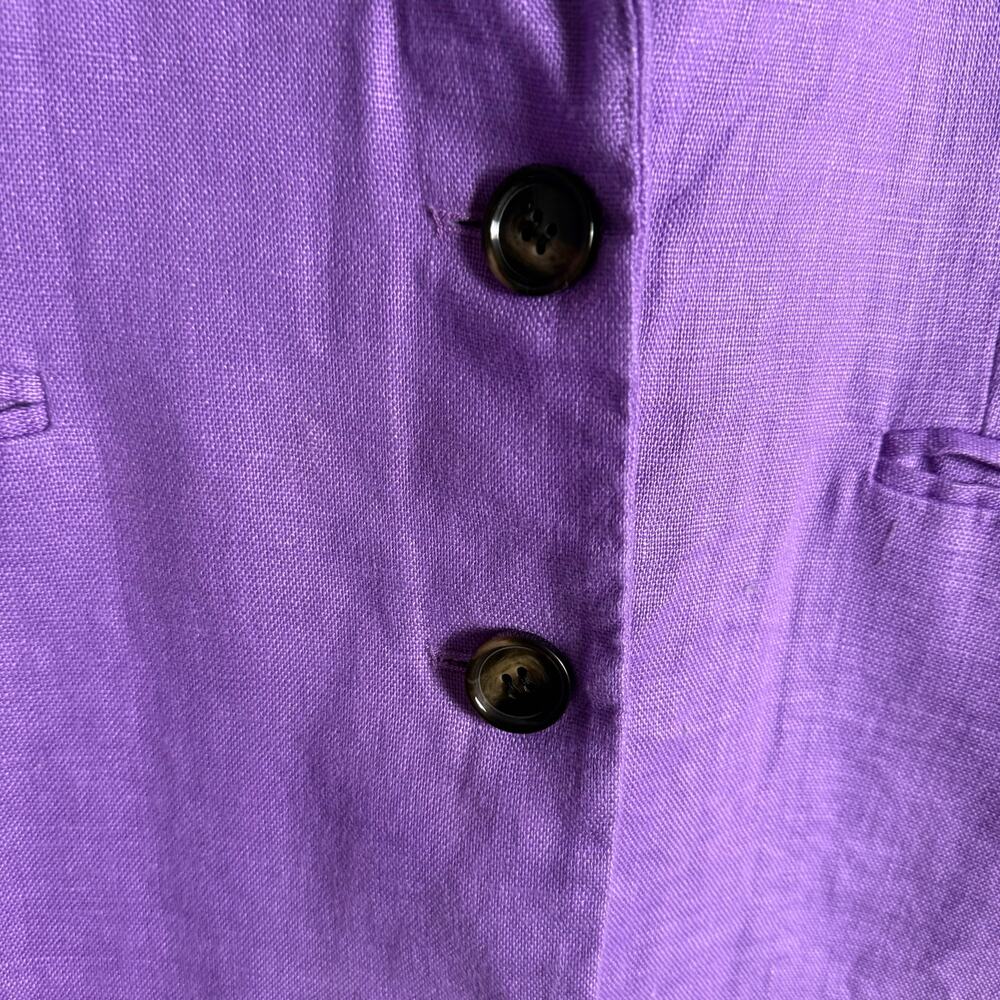 Ronny Kobo Klover Purple Linen Oversized Two Button Blazer Jacket Size Medium - Picture 13 of 13